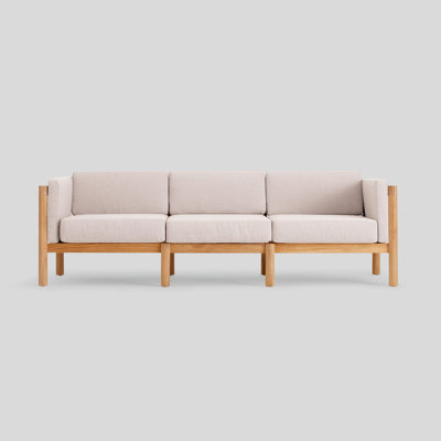 Haven Teak Outdoor Sofa with Sunbrella Cushions in Canvas by Neighbor