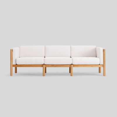 Haven Teak Outdoor Sofa with Sunbrella Cushions in Canvas by Neighbor