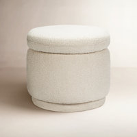 Enoki 21" Wide Round Storage Ottoman with Storage