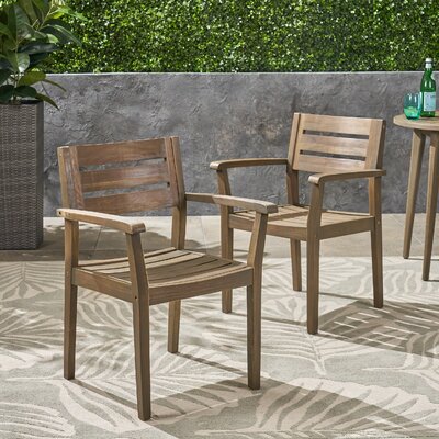 Amarrion Outdoor Rustic Patio Dining Chair by Winston Porter