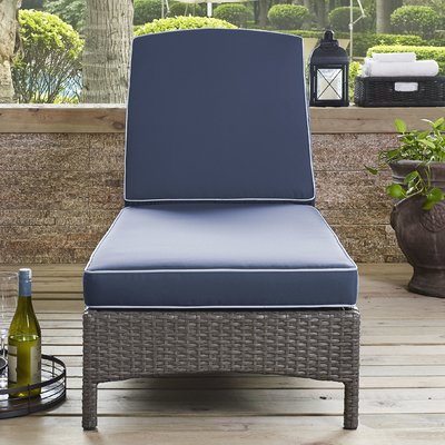 Adelita Outdoor Chaise Lounge with Cushion by Latitude Run