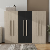 Aathish 6 Doors Armoire with Drawers, Shelves and Hanging Rail by Ebern Designs