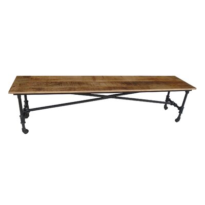 Adairsville Wood Bench with Wheels by Millwood Pines
