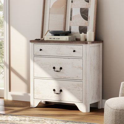 31.5"Wide Wood 3-Drawer File Cabinet,Modern Farmhouse Office Storage Cabinet For Study Room, Living Room by WAMPAT