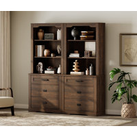 Glenford 2 Column 3 Tier Pantry Cabinet With Drawer,73.3" Tall Floor Standing Cupboard,Modern Farmhouse Display Kitchen Buffet With Adjustable Shelves by Winston Porter