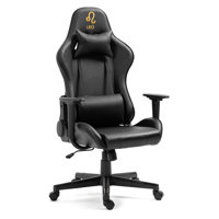Gaming Chair with Zodiac Star Sign  Poker Crown Poker Logo Zodiac Leo Sign Adjustable Reclining Ergonomic Foam Padding Swivel PC Game Chair by Inbox Zero