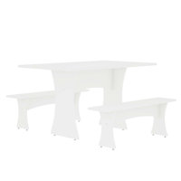 Coney 3-Piece Dining Set with Dining Benches by Manhattan Comfort