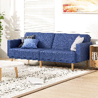 Hasegawa Futon Sofa Bed With Adjustable Backrest, Futon Couch Loveseat Sofa With Wood Frame For Living Room