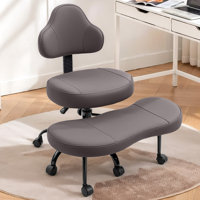 Criss Cross Chair with Wheels,Cross Legged office, Meditation,ADHD Desk for Adults,Kneeling Chair wth Lumbar Support,Adjustable Height Yoga Office by Inbox Zero