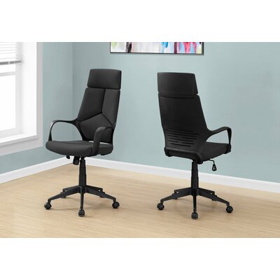 Kraker Office Chair, Adjustable Height, Swivel, Ergonomic, Armrests, Computer Desk, Work, Metal by Symple Stuff