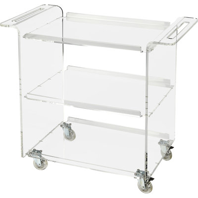 Alachua Acrylic Trolley Bar Cart by Mercer41