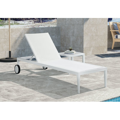 Velizar Mesh Waterproof Fabric Outdoor Patio Aluminum Mesh Chaise Lounge Chair by Orren Ellis