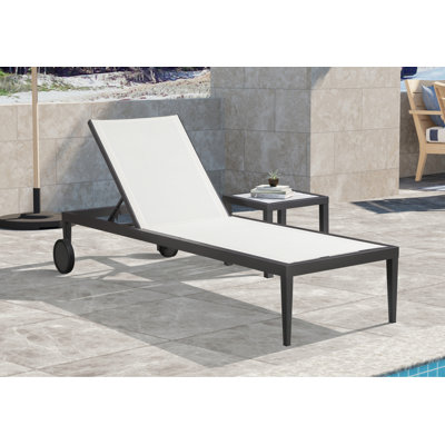 Velizar Mesh Waterproof Fabric Outdoor Patio Aluminum Mesh Chaise Lounge Chair by Orren Ellis