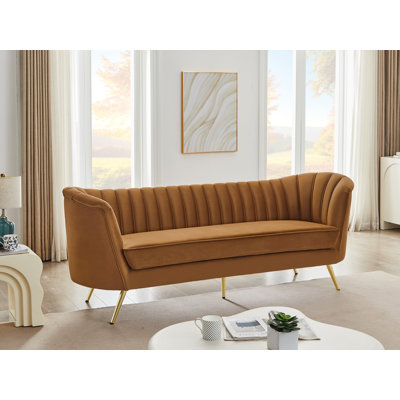 Kiwanna 88" Velvet Flared Arm Sofa by Everly Quinn
