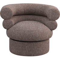 Hyypio Linen Textured Fabric Accent Swivel Chair by Wrought Studio