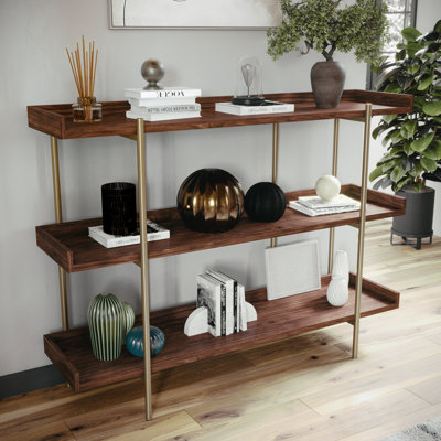 Raines Martha Stewart Emmett 3 Shelf Storage Display Unit Bookcase with Metal Frame by Martha Stewart
