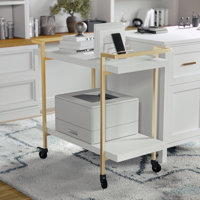 Ulery Martha Stewart Liam Mobile 2 Tier Home Office Printer Cart with Side Storage by Martha Stewart
