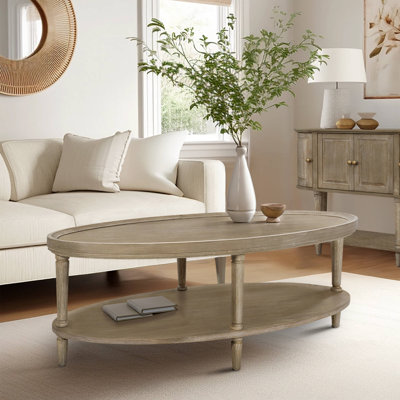 Ayanna Oval Coffee Table With Shelf by Martha Stewart