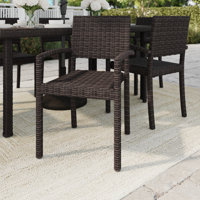 Martha Stewart Bedford Outdoor Rattan Wicker Stackable Dining Armchair by Martha Stewart