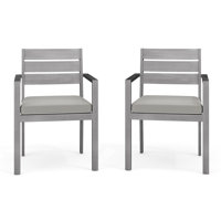 Martha Stewart Bedford All-Weather Stacking Patio Dining Armchairs With Seat Cushions by Martha Stewart