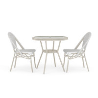 Martha Stewart Lily Pond All Weather Woven Bistro Table And Chairs Set With Aluminum Frames by Martha Stewart