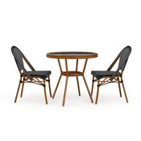 Martha Stewart Lily Pond All Weather Woven Bistro Table And Chairs Set With Aluminum Frames by Martha Stewart