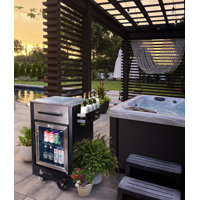Mont Alpi MAPCM Outdoor Bar Patio Kitchen Island Table Mobile Barbecue Grill Bar Prep Cart Stand with Ceramic Top Counter + Wine Holder with Stainless by Mont Alpi
