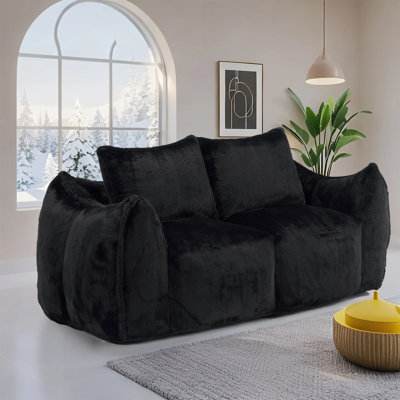 Giant Bean Bag Couch for Adults, 75" Oversized Fluffy Loveseat Sofa with Pillows,Lounge Chair for Living Room, Bedroom, Reading Nook by RUVINCE