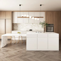 81"-106" Expandable Kitchen Island with Manufactured Wood Top - Adjustable Storage Cabinet for Modern Farmhouse & Open-Concept Kitchens by Latitude Run