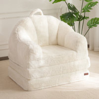 Folding Sofa Bed, 2 In 1 Convertible Sofa To Lounger Comfy Single Bean Bag Chair For Adults, Floor Sleeper Couch With Handle, Faux Fur Couch Bed