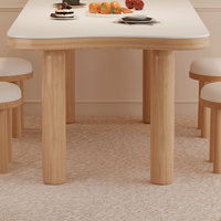 Creamy Style Simple Exquisite Rock Slab Table by MRzenghong