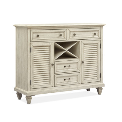Jillaine 54" Wide 4 Drawer Pine Solid Wood Server by Canora Grey