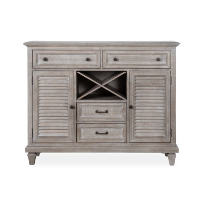 Gwyndolyn 4 Drawer Pine Solid Wood Sideboard by Ophelia & Co.