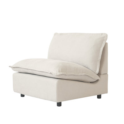 Upholstered Modern Linen Fabric Armless chair by Nedek