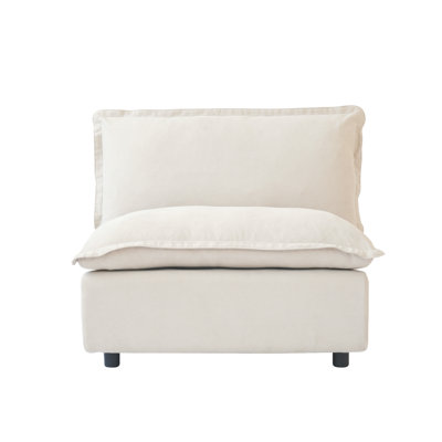 Upholstered Modern Linen Fabric Power Armless Chair by Nedek
