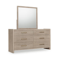 Six Drawer Oak Wood Dresser In Chai