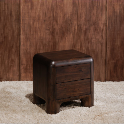 Eldora 2 - Drawer Solid Wood Nightstand in Dark Brown by AllModern
