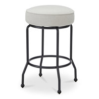 Kelsey Swivel Upholstered Counter Stool with Metal Frame by Moe