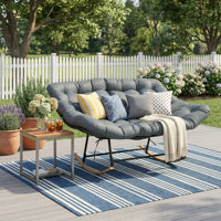Patio Rocking Chair Outdoor, Oversized Papasan Rocking Chair by George Oliver
