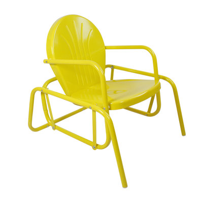 Outdoor Retro Metal Tulip Glider Patio Chair by Northlight Seasonal