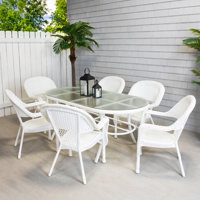 7-Piece Wicker Outdoor Dining Set by Bay Isle Home