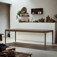 Solid wood teak simple rectangular dining table by HomeLuxea