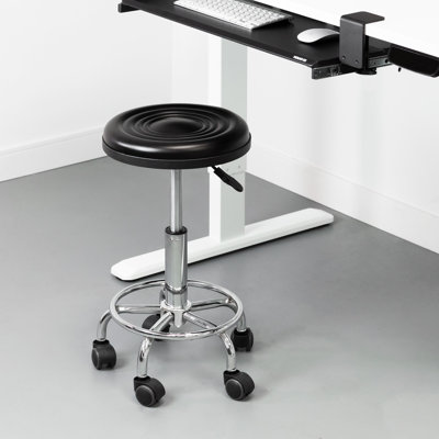 Mount-It! Height Adjustable Stool w/ Wheels, Backless Rolling Doctor Stools, Hydraulic Swivel Chair by Mount-it