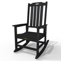 Pakkdiarie Oversized Rocking Chair,Outdoor Weather Resistant Adirondack Rocker Chair with Comfort High Backrest for Patios, Porches, Garden by Rosecliff Heights