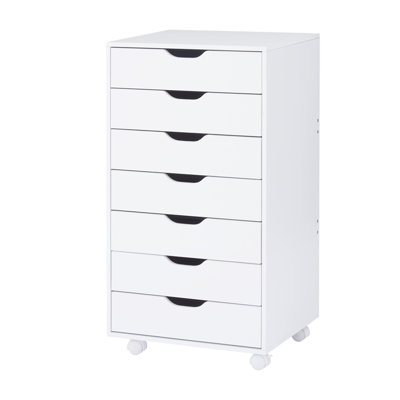 Nameera 7-Drawer Dresser Storage Cabinet, Modern Chest with Spacious Drawers for Bedroom, Closet, Makeup & Craft Organization, Space-Saving Dresser fo by Ebern Designs
