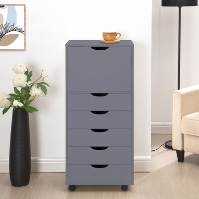 Niva 18.8" Wide 6 Office Drawer Office Storage, File Cabinet on Wheels, Desk Filing Cabinet Unit by Ebern Designs