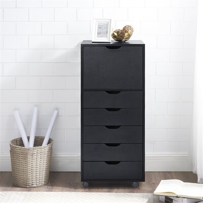Niva 18.8" Wide 6 Office Drawer Office Storage, File Cabinet on Wheels, Desk Filing Cabinet Unit by Ebern Designs