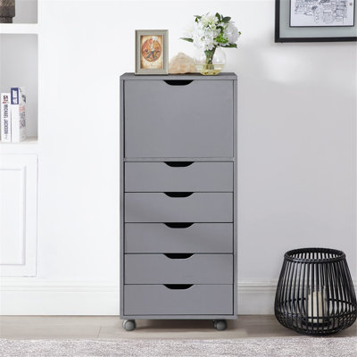 Wide 6- Office Drawer for Storage, File Cabinet on Wheels, Filing Drawer and Office Storage Unit, Home and Office by Ebern Designs