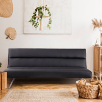 Bernardine Twin 31.8" Wide Sofa Bed Faux Leather Futon Modern Convertible Folding Sofa Bed Couch by Ebern Designs
