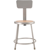 Heavy Duty Steel Stool With Backrest by National Public Seating